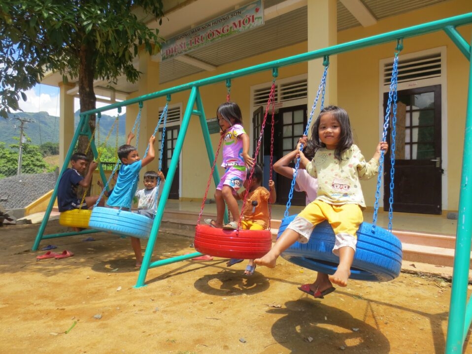 new playgrounds bring fun filled summer to mountainous kids in quang tri